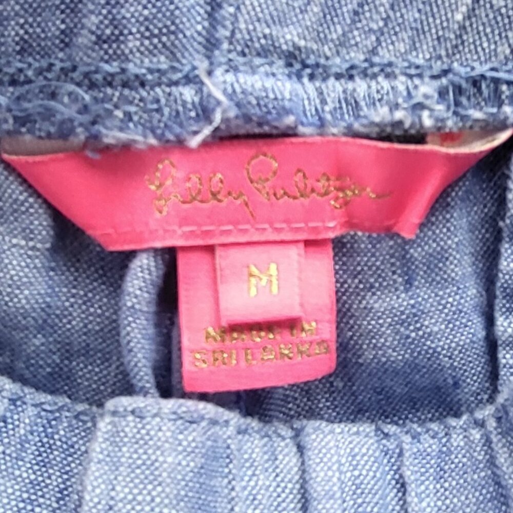Lilly Pulitzer Womens Linen Shorts Size M Blue - Picture 3 of 4